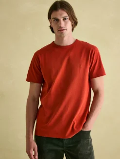 Denton Orange Heavyweight Jersey 100% Cotton Crew Neck T-Shirt