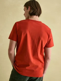 Denton Orange Heavyweight Jersey 100% Cotton Crew Neck T-Shirt