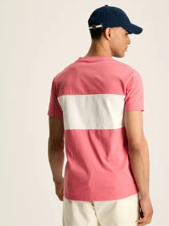 Denton Pink Colourblock Jersey Crew Neck T-Shirt