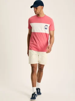Denton Pink Colourblock Jersey Crew Neck T-Shirt