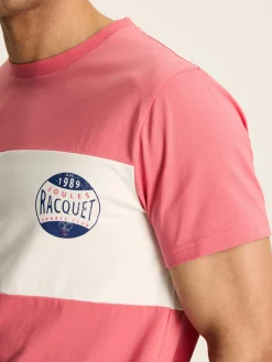 Denton Pink Colourblock Jersey Crew Neck T-Shirt