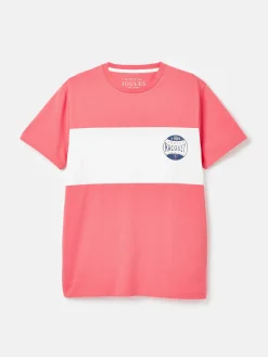 Denton Pink Colourblock Jersey Crew Neck T-Shirt