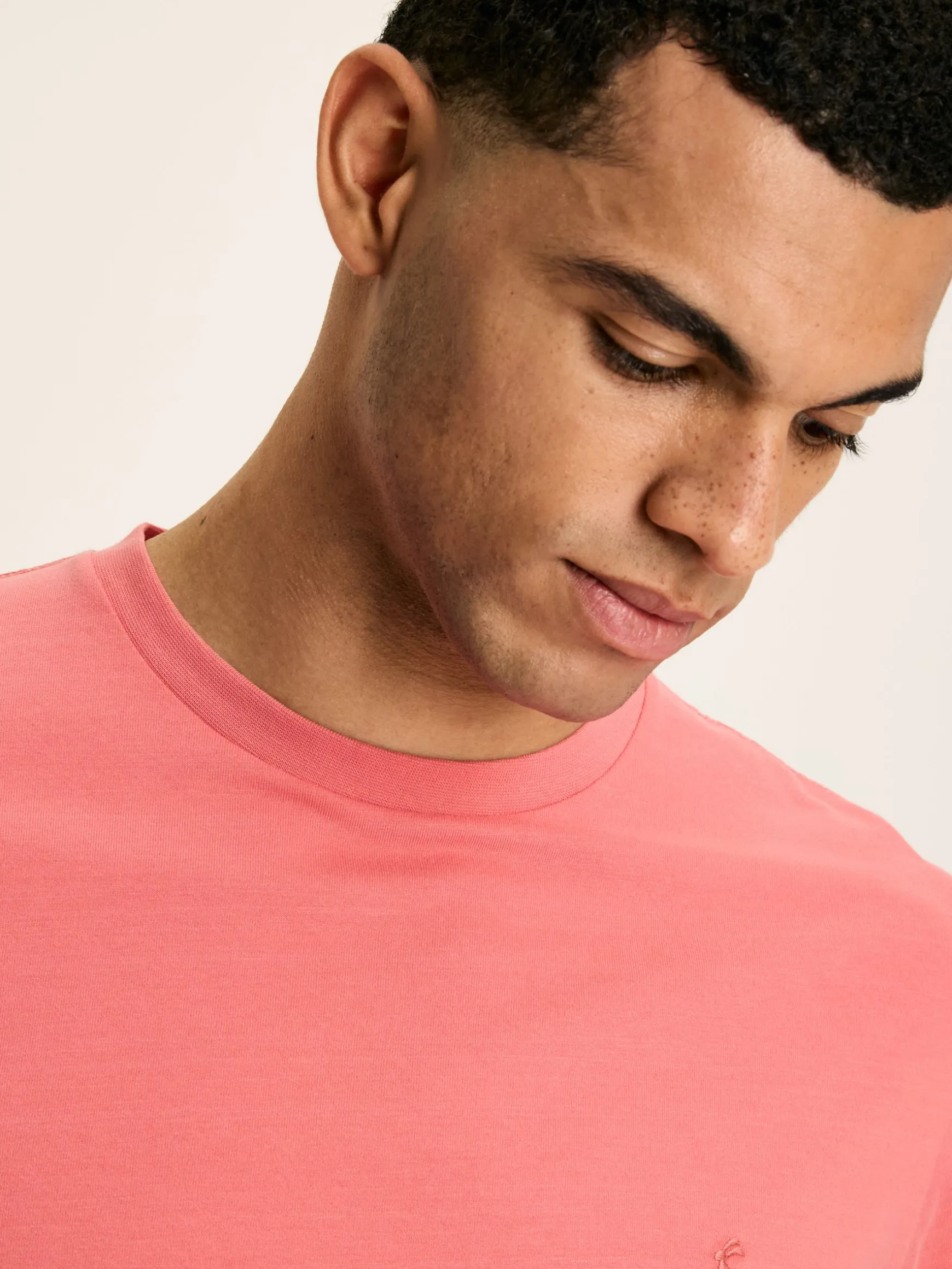 Denton Pink Plain Jersey Crew Neck T-Shirt