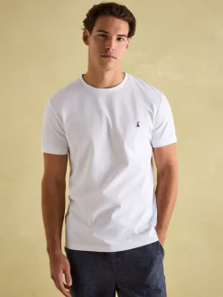 Denton White Lightweight Jersey 100% Cotton Crew Neck T-Shirt