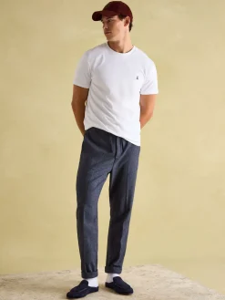 Denton White Lightweight Jersey 100% Cotton Crew Neck T-Shirt