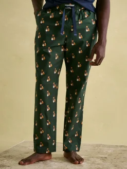 Dozer Green Cotton Pyjama Bottoms