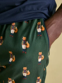 Dozer Green Cotton Pyjama Bottoms