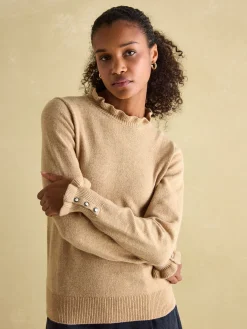 Edith Oat Frill Neck Jumper