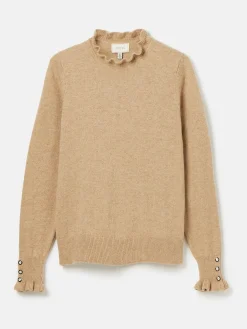 Edith Oat Frill Neck Jumper