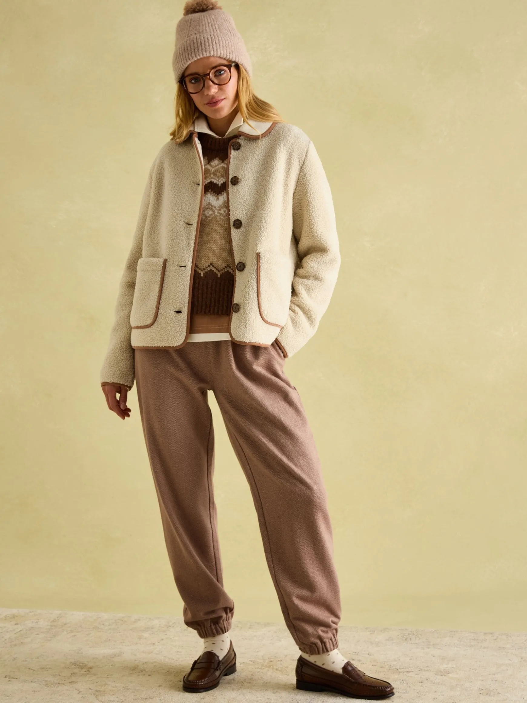 Effie Camel Knitted Bobble Hat