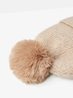 Effie Camel Knitted Bobble Hat