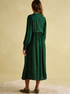 Elena Green Paisley Button Down Maxi Dress