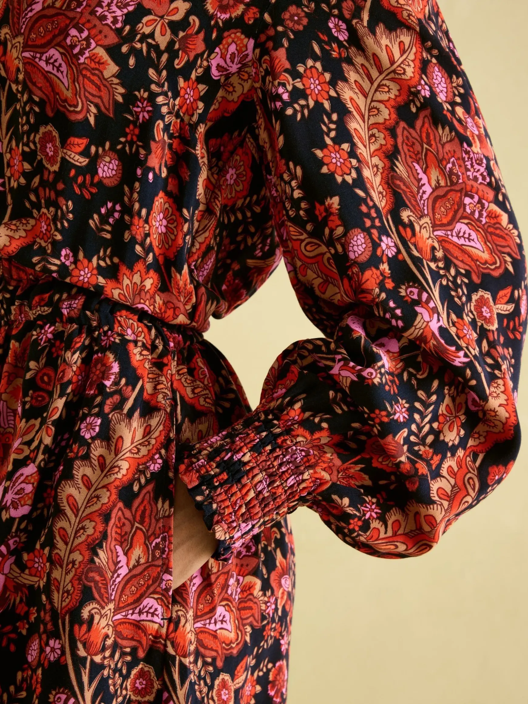 Elena Navy Floral Button Down Maxi Dress