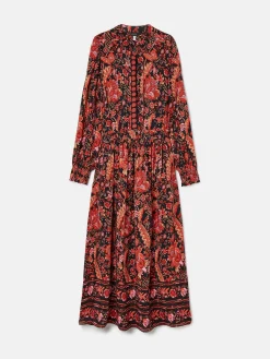 Elena Navy Floral Button Down Maxi Dress