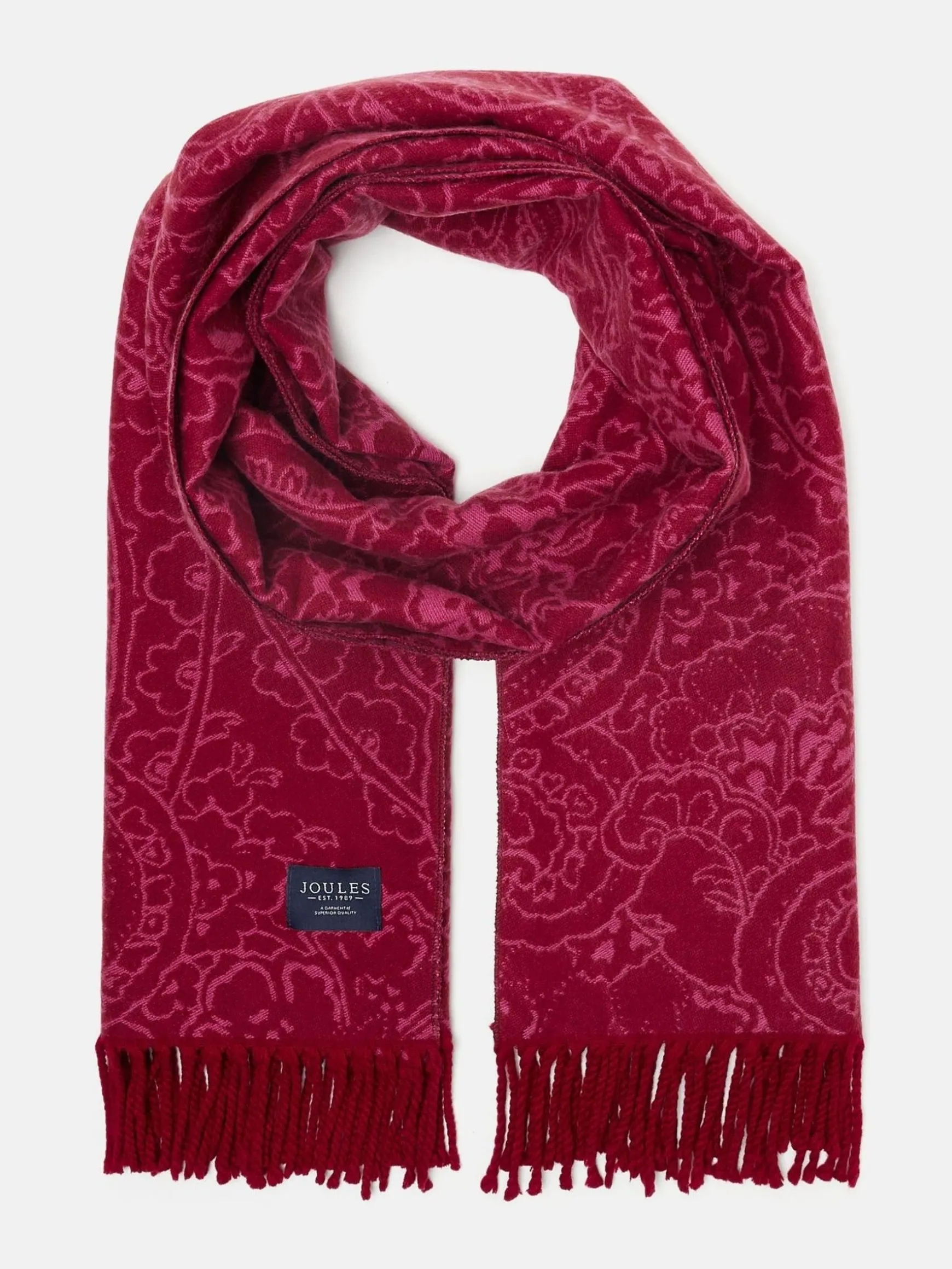 Elissa Pink & Plum Double-Sided Jacquard Scarf