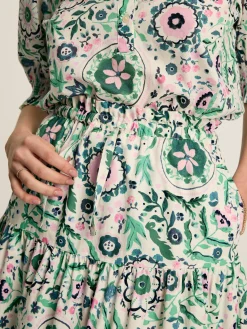 Elle Pink & Green Co-Ord Midi Skirt