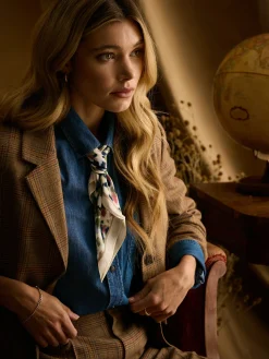 Elsie Multi Animal Printed Lightweight Square Scarf