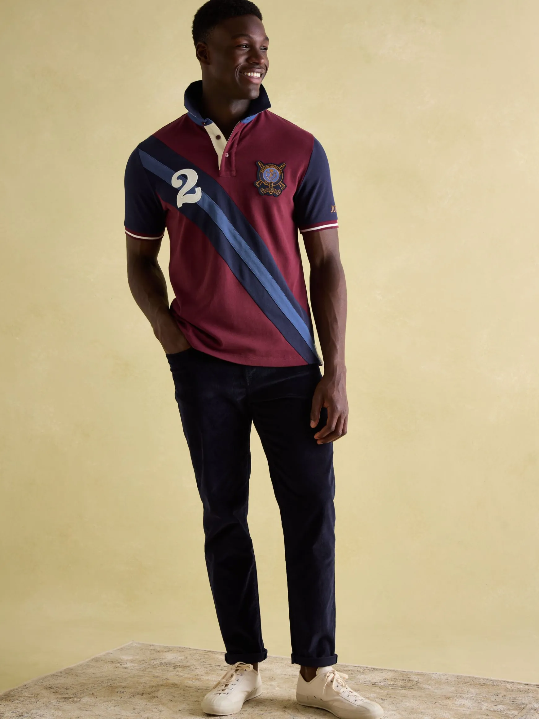 Embellished Burgundy Classic Fit Polo Shirt