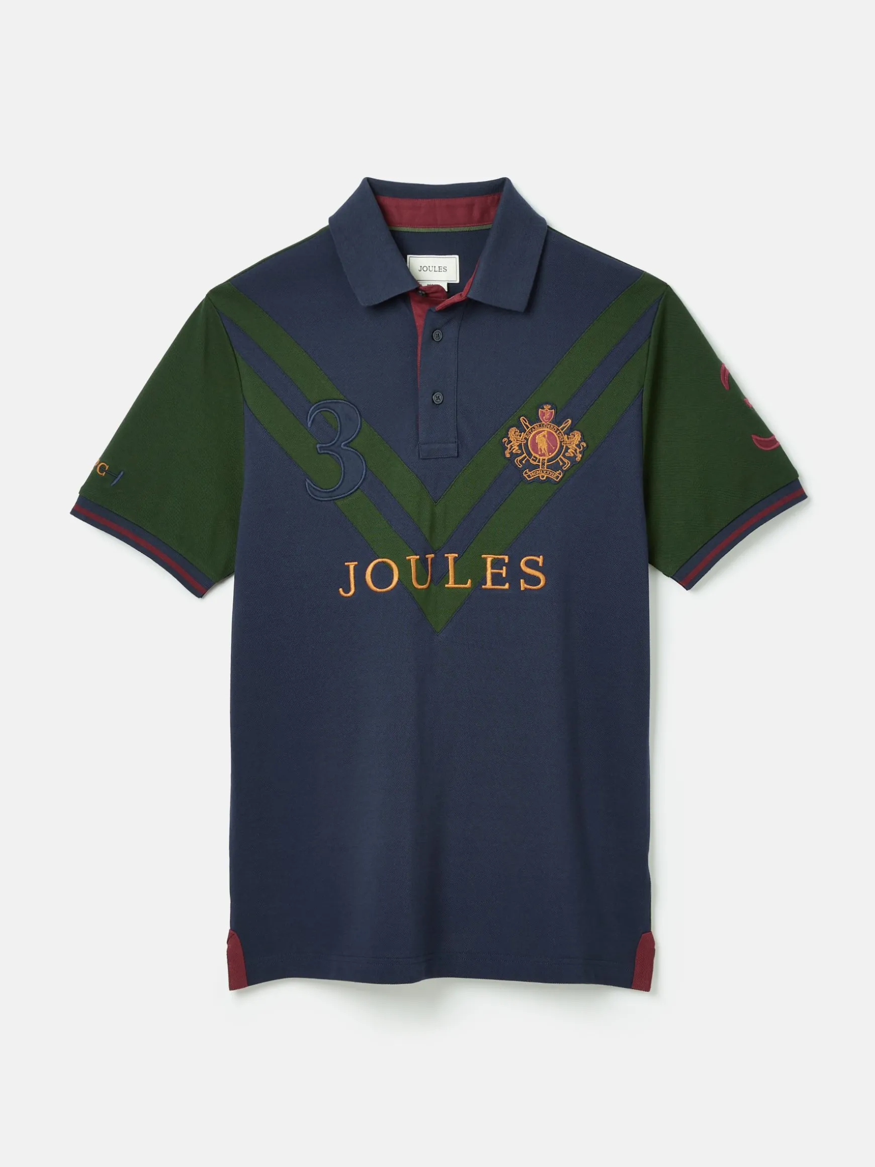 Embellished Green/Navy Classic Fit Polo Shirt