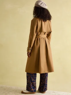 Epwell Brown Waterproof Belted Trench Coat