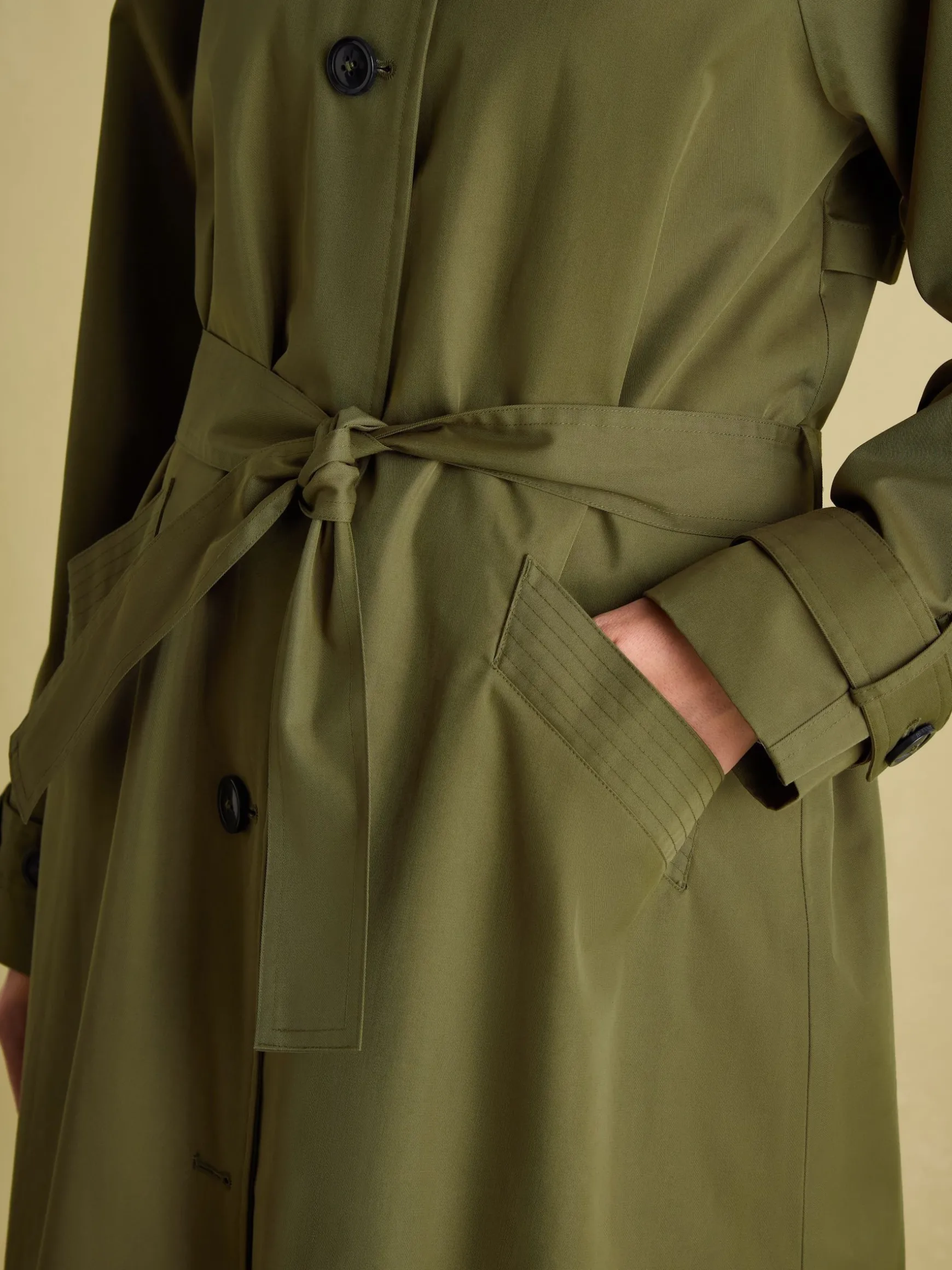 Epwell Green Waterproof Belted Trench Coat