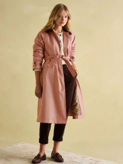 Epwell Pink Waterproof Belted Trench Coat
