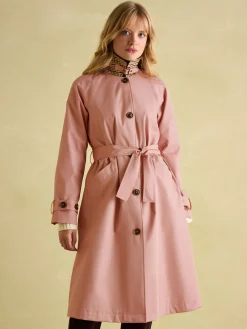 Epwell Pink Waterproof Belted Trench Coat