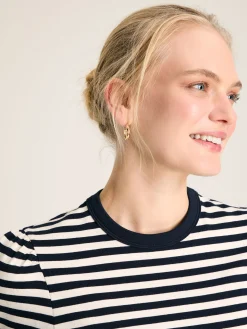 Erin Navy Blue Stripe Short Sleeve T-Shirt