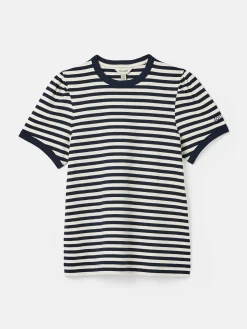 Erin Navy Blue Stripe Short Sleeve T-Shirt