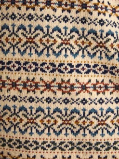 Fair Isle Cream Knitted Vest Contains Merino Wool