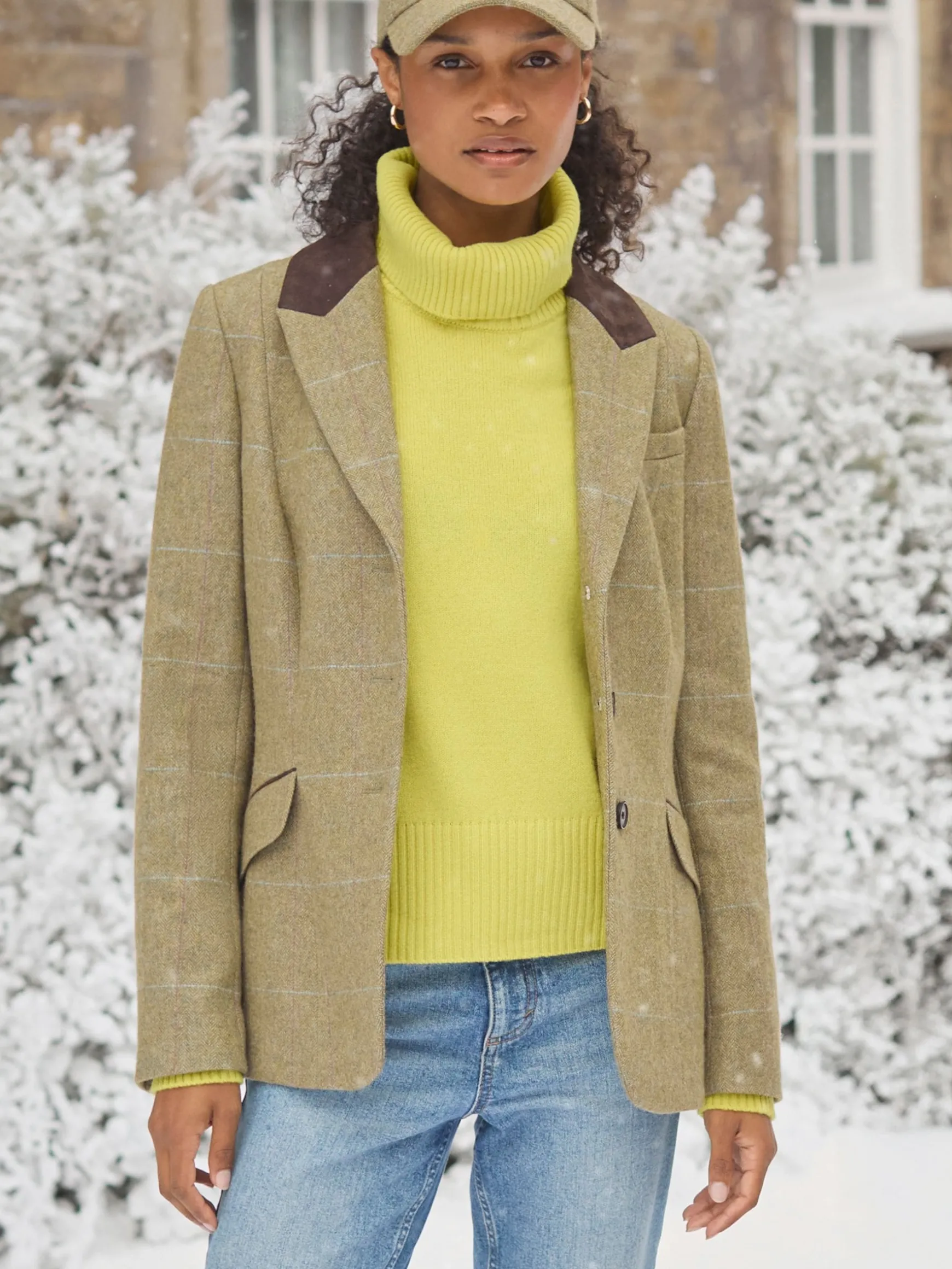 Fayfair Khaki Green Tweed Hacking Jacket