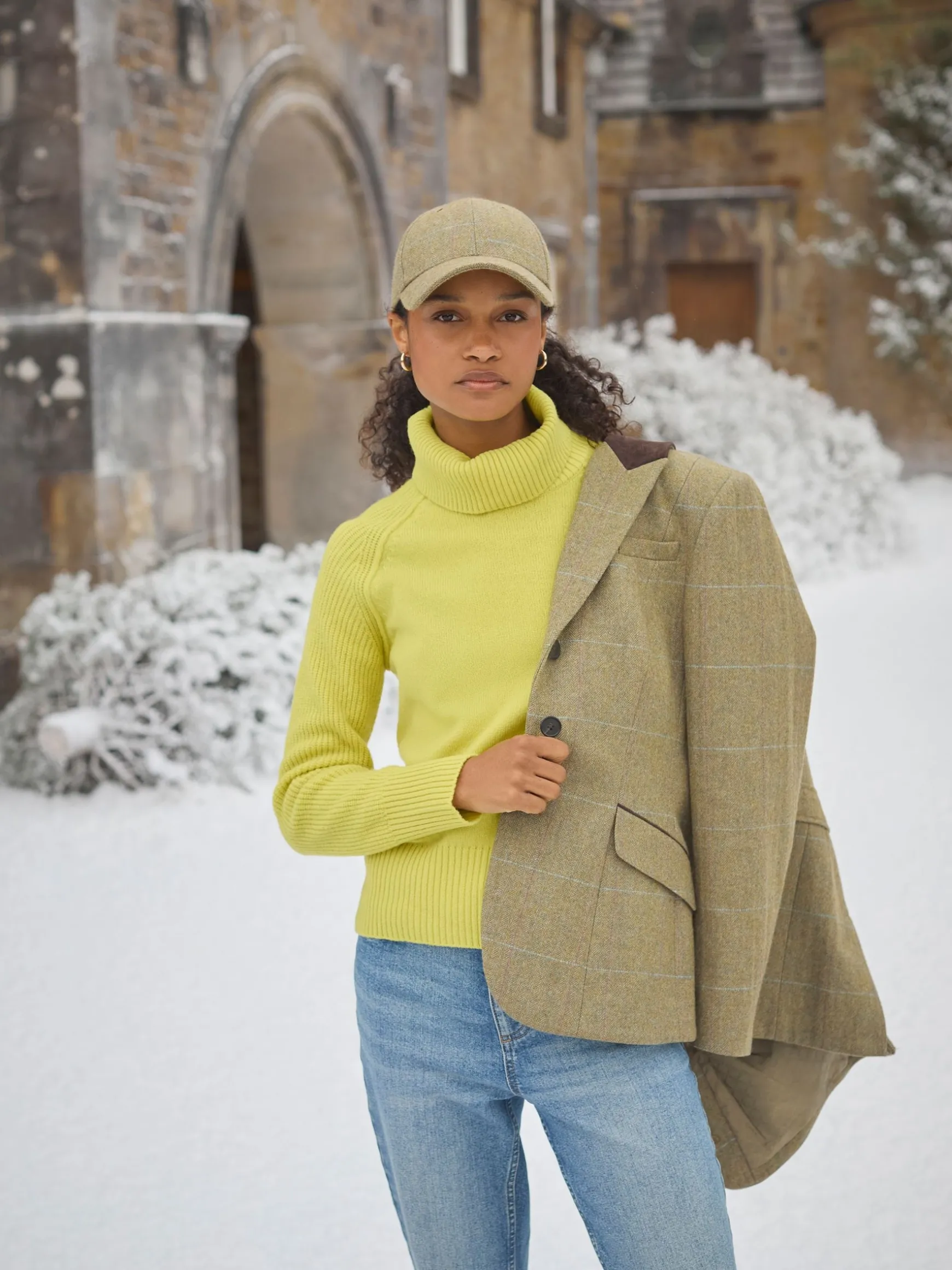 Fayfair Khaki Green Tweed Hacking Jacket