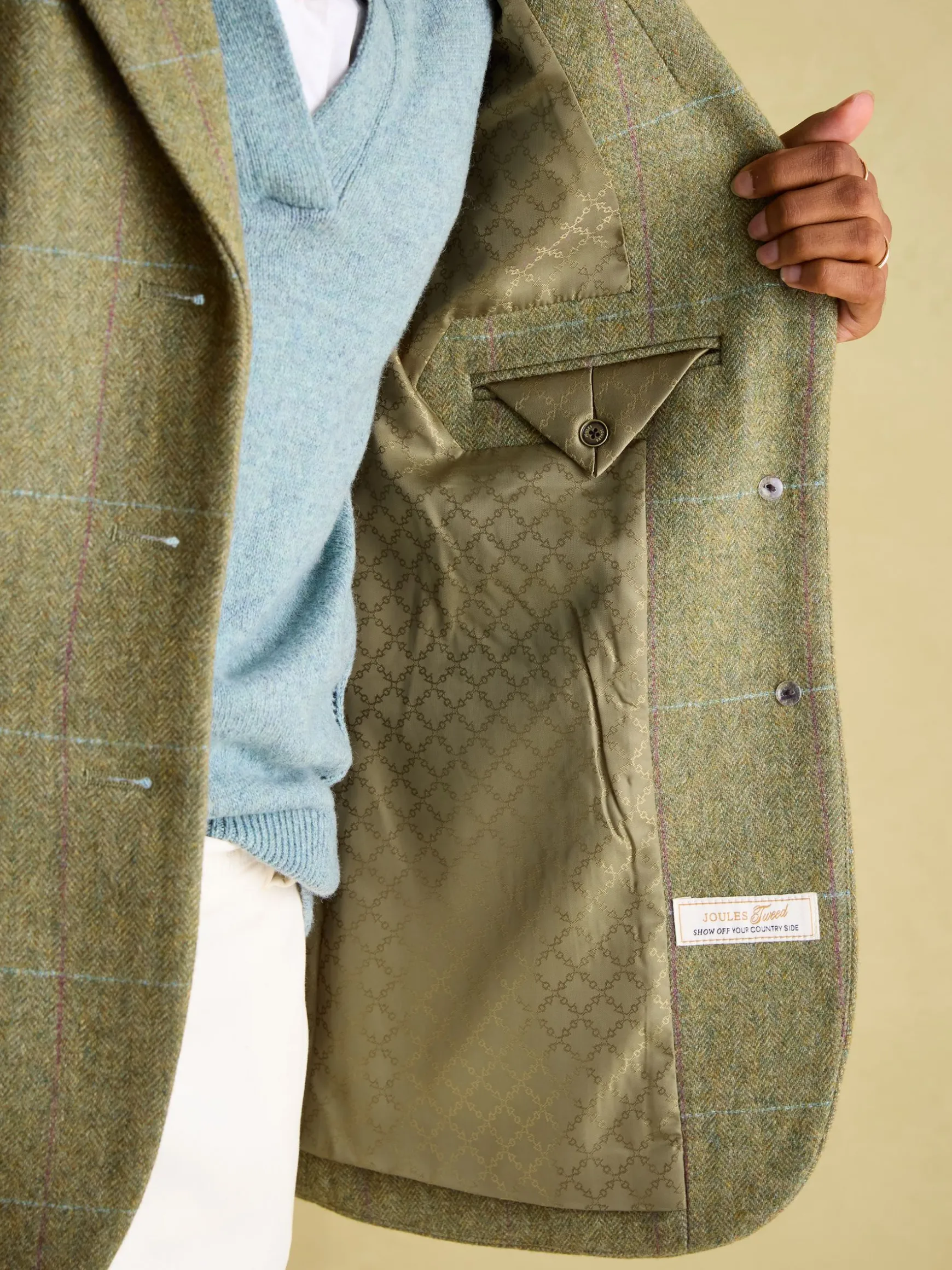Fayfair Khaki Green Tweed Hacking Jacket