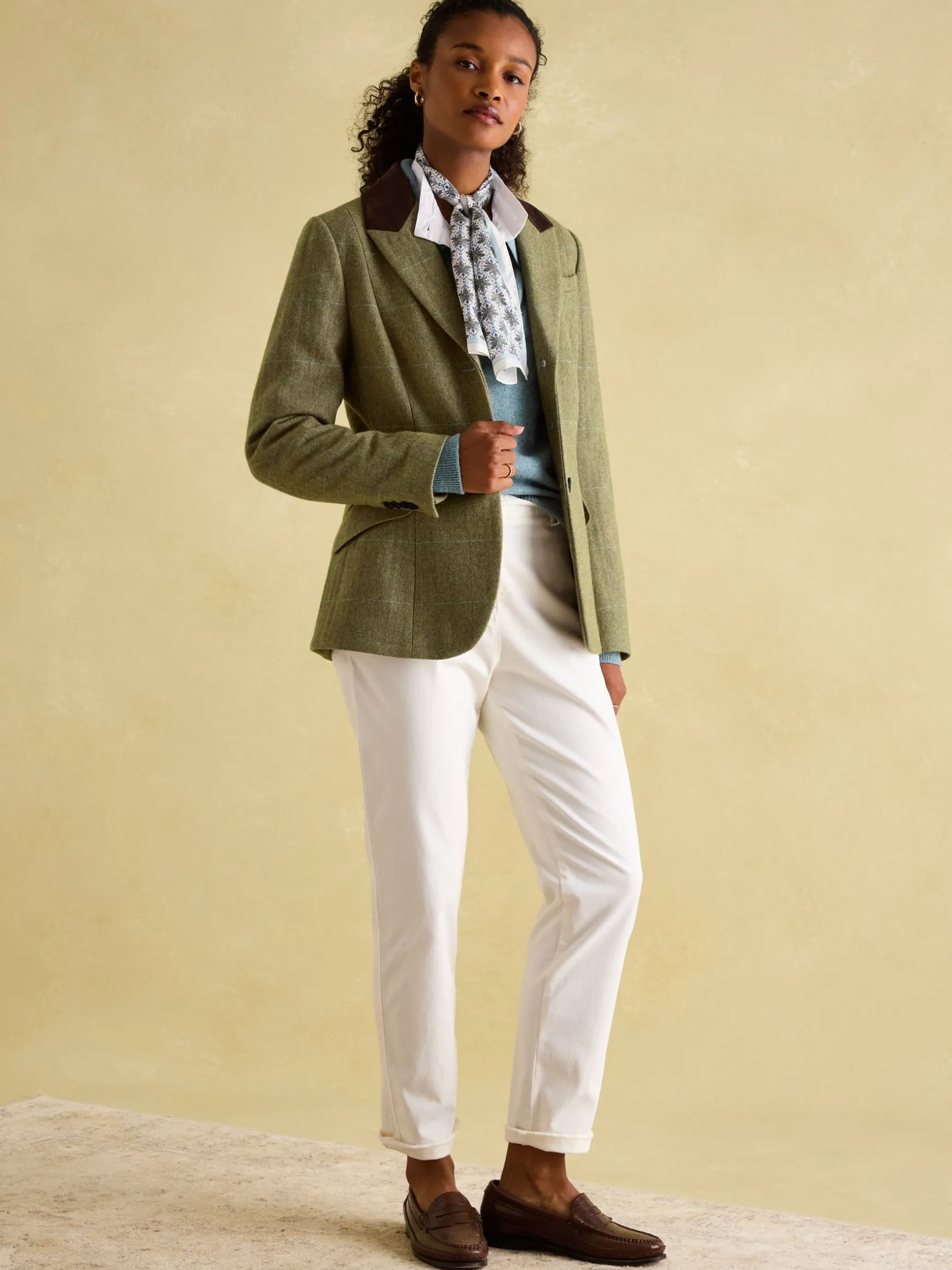 Fayfair Khaki Green Tweed Hacking Jacket