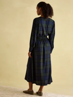 Felicity Blue Smocked Midi Dress