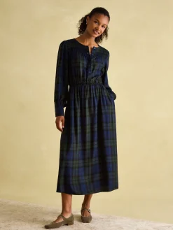 Felicity Blue Smocked Midi Dress