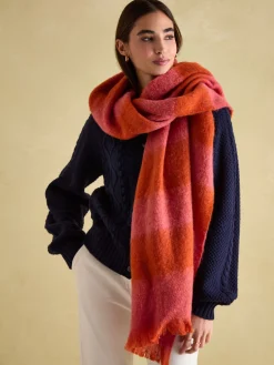 Fenella Orange/Pink Oversized Blanket Scarf