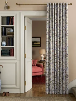 Festival Flowers Set of 2 Cream Multi Blackout Eyelet Curtains