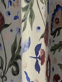 Festival Flowers Set of 2 Cream Multi Blackout Eyelet Curtains