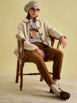 Festive Harbour Multi/White Boat Neck Breton Top