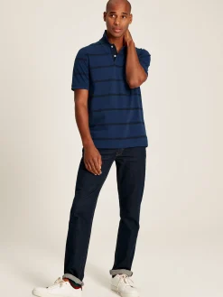 Filbert Blue Classic Fit Striped Polo Shirt