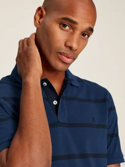 Filbert Blue Classic Fit Striped Polo Shirt