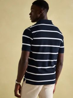 Filbert Navy & White Striped Polo Shirt