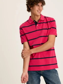 Filbert Pink & Navy Striped Polo Shirt