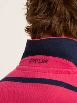 Filbert Pink & Navy Striped Polo Shirt