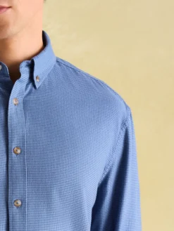 Fletcher Navy Houndstooth Classic Shirt