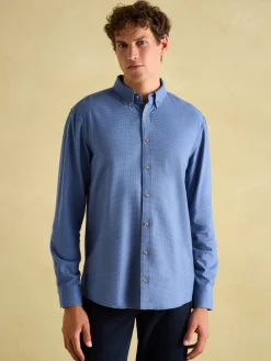 Fletcher Navy Houndstooth Classic Shirt