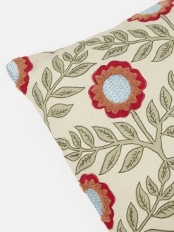 Floral Trellis Green 100% Cotton Cushion