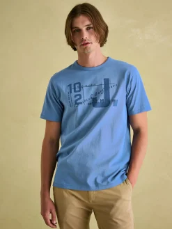 Flynn Blue Jersey Crew Neck T-Shirt