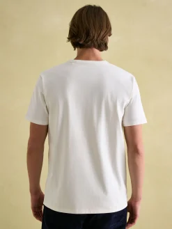 Flynn Cream Jersey Crew Neck T-Shirt